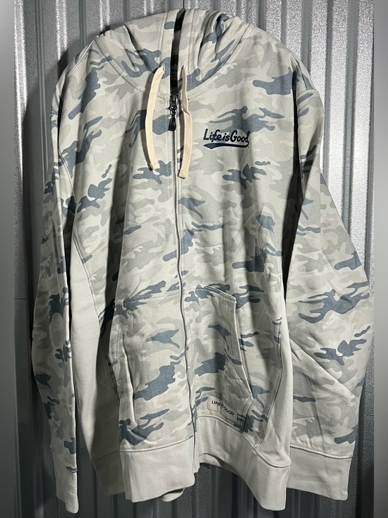 Life Is Good Other - Life Is Good Camo Zip Hoodie - Gray & Blue Camo Ballyard Logo 2X NWT